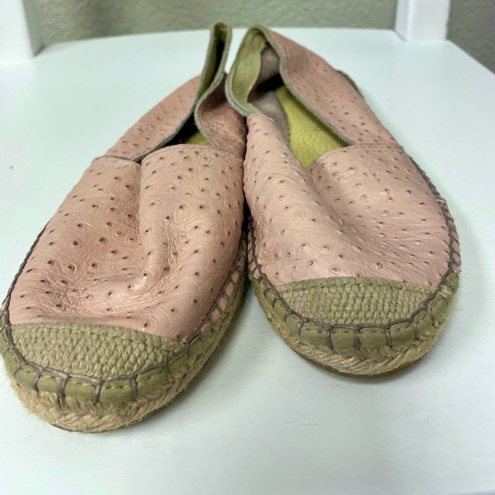 Fabiolas Anthropologie Pink Leather Espadrilles 38/7US